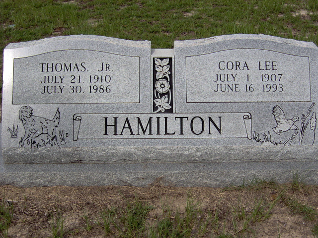 Headstone for Hamilton, Cora Lee